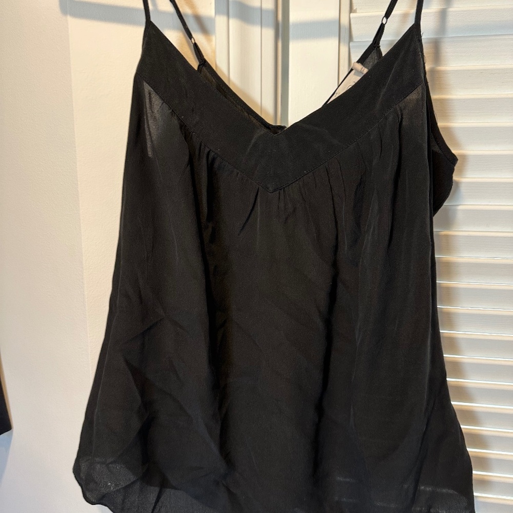 Black Silk Tank Top